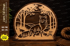 Wolf Forest Landscape Laser Cut SVG Design wolf forest svg Product Image 1