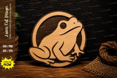 Frog Circle Laser Cut SVG Design frog silhouette svg, frog Product Image 1