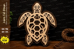 Sea Turtle Outline Laser Cut SVG Design sea turtle svg Product Image 1
