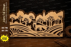 Fox Woodland Scene Laser Cut SVG Design fox woodland svg Product Image 1