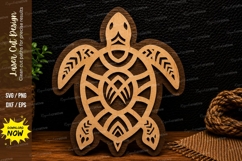 Decorative Sea Turtle Laser Cut SVG Design decorative turtle Product Image 1