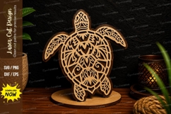 Mandala Sea Turtle Laser Cut SVG Design mandala turtle svg, Product Image 1