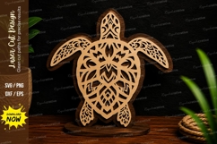 Intricate Sea Turtle Laser Cut SVG Design intricate turtle Product Image 1
