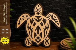 Ornamental Sea Turtle Laser Cut SVG Design sea turtle svg, Product Image 1