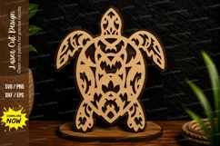 Mandala Sea Turtle Laser Cut SVG Design mandala turtle svg, Product Image 1