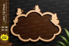 Cloud Frame Laser Cut Wall Art, cloud frame laser cut file Product Image 1