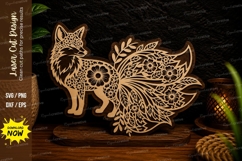Floral Decorative Fox Laser Cut SVG Design decorative fox Product Image 1