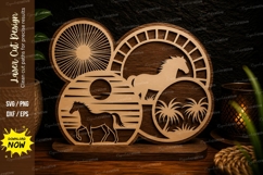 Farm Landscape Circle Laser Cut SVG Design farm landscape Product Image 1