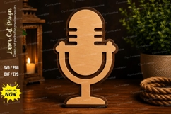 Vintage Microphone Laser Cut SVG Design microphone svg Product Image 1