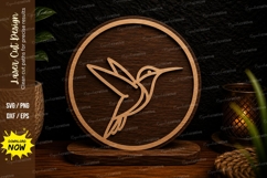 Hummingbird Circle Laser Cut SVG Design hummingbird svg Product Image 1