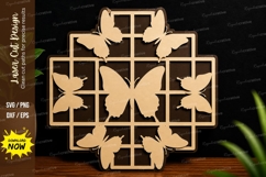 Butterfly Grid Laser Cut Decorative Wall Art, butterfly Product Image 1