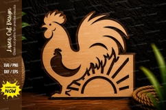 Rooster Sunrise Farm Laser Cut SVG Design rooster sunrise sv Product Image 1