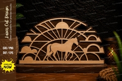 Horse Sunrise Landscape Laser Cut SVG Design horse sunrise Product Image 1