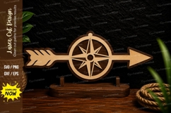 Compass Arrow Laser Cut SVG Design compass arrow svg, naviga Product Image 1