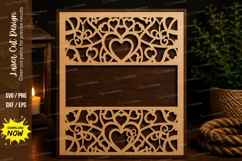 Heart Lace Rectangle Frame Laser Cut SVG Design heart frame Product Image 1