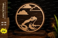 Frog Nature Circle Laser Cut SVG Design frog svg, frog Product Image 1