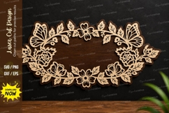 Butterfly Leaf Oval Frame Laser Cut Design butterfly leaf Product Image 1