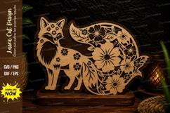 Floral Fox Ornament Laser Cut SVG Design fox ornament svg Product Image 1