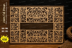 Luxury Ornamental Rectangle Frame Laser Cut SVG Design ornam Product Image 1