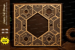 Modern Geometric Square Frame Laser Cut SVG Design geometric Product Image 1
