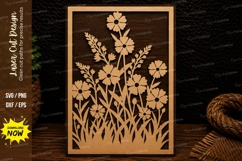 Wildflower Meadow Frame Laser Cut SVG Design wildflower fram Product Image 1