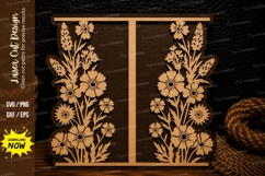 Floral Door Panel Laser Cut SVG Design floral door panel svg Product Image 1