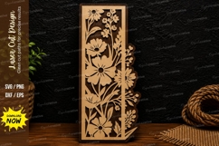 Floral Bookmark Laser Cut SVG Design floral bookmark svg Product Image 1
