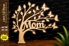 Mom Tree Laser Cut Wall Art Decorative File mom tree laser Product Image 1