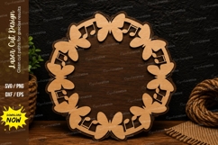Music Notes Wreath Frame Laser Cut SVG Design music wreath Product Image 1