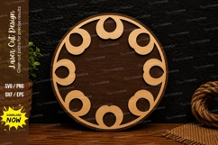 Round Ring Frame Laser Cut SVG Design round ring frame svg, Product Image 1