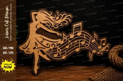 Dancing Music Lady Laser Cut SVG Design music dancer svg Product Image 1