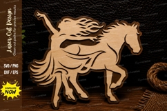 Running Horse Woman Laser Cut SVG Design horse woman svg Product Image 1