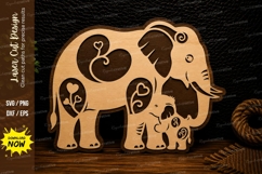Elephant Family Love Laser Cut SVG Design elephant family sv Product Image 1