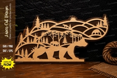 Mountain Bear Landscape Laser Cut SVG Design bear landscape Product Image 1
