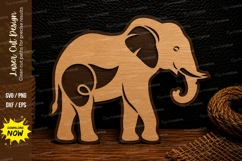 Simple Elephant Silhouette Laser Cut SVG Design elephant svg Product Image 1
