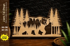 Wolf Forest Landscape Laser Cut SVG Design wolf forest svg, Product Image 1