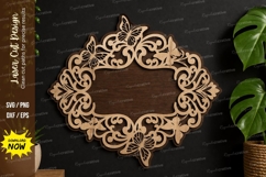 Ornate Floral Frame laser cut svg File, ornate floral frame Product Image 1