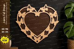 Butterfly Heart Decor laser cut svg File butterfly heart Product Image 1