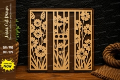Three Panel Floral Screen Laser Cut SVG Design floral screen Product Image 1