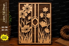 Vertical Wildflower Panel Laser Cut SVG Design vertical Product Image 1
