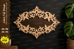 Floral Oval Frame laser cut svg File floral oval frame laser Product Image 1