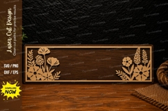 Minimal Floral Name Plate Laser Cut SVG Design minimal flora Product Image 1