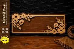 Wildflower Corner Name Plate Laser Cut SVG Design wildflower Product Image 1