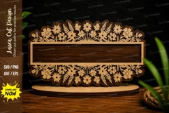 Floral Wreath Name Plate Laser Cut SVG Design floral wreath Product Image 1
