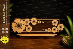 Modern Floral Name Plate Laser Cut SVG Design modern floral Product Image 1