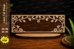 Elegant Floral Corner Name Plate Laser Cut SVG Design floral Product Image 1