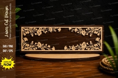Botanical Vine Name Plate Laser Cut SVG Design botanical Product Image 1