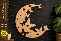 Moon Butterfly Scene laser cut svg File moon butterfly laser Product Image 1