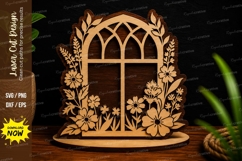 Botanical Arched Window Laser Cut SVG Design arched floral Product Image 1