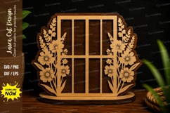Floral Garden Window Frame Laser Cut SVG Design floral windo Product Image 1
